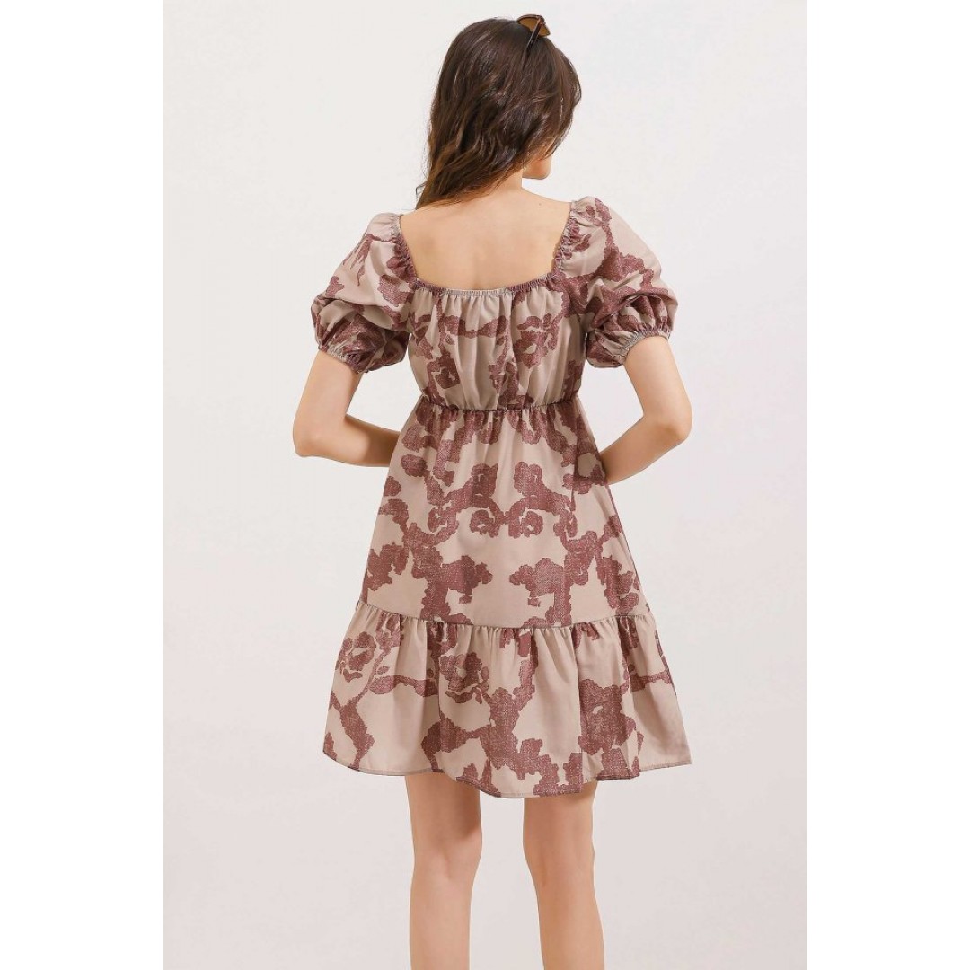 2351 Kloş Poplin Elbise - D.Gül Kurusu 145005