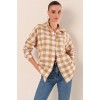 3900 Oversize Uzun Basic Gömlek - Vizon 145027 3900 Oversize Uzun Basic Gömlek - Vizon 145027