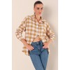 3900 Oversize Uzun Basic Gömlek - Vizon 145027 3900 Oversize Uzun Basic Gömlek - Vizon 145027