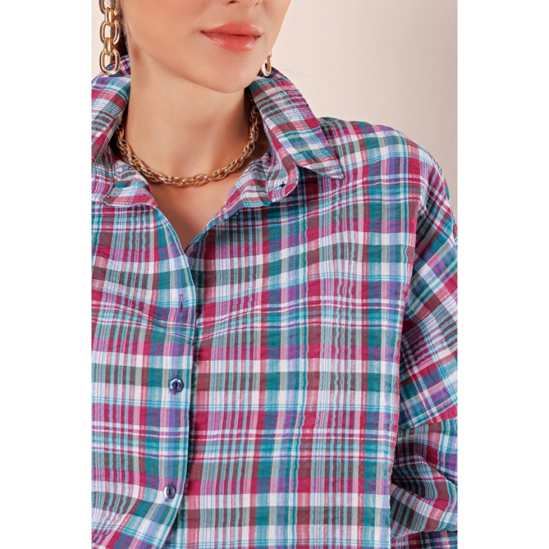 3900 Oversize Uzun Basic Gömlek - A. Kiremit 145028 3900 Oversize Uzun Basic Gömlek - A. Kiremit 145028