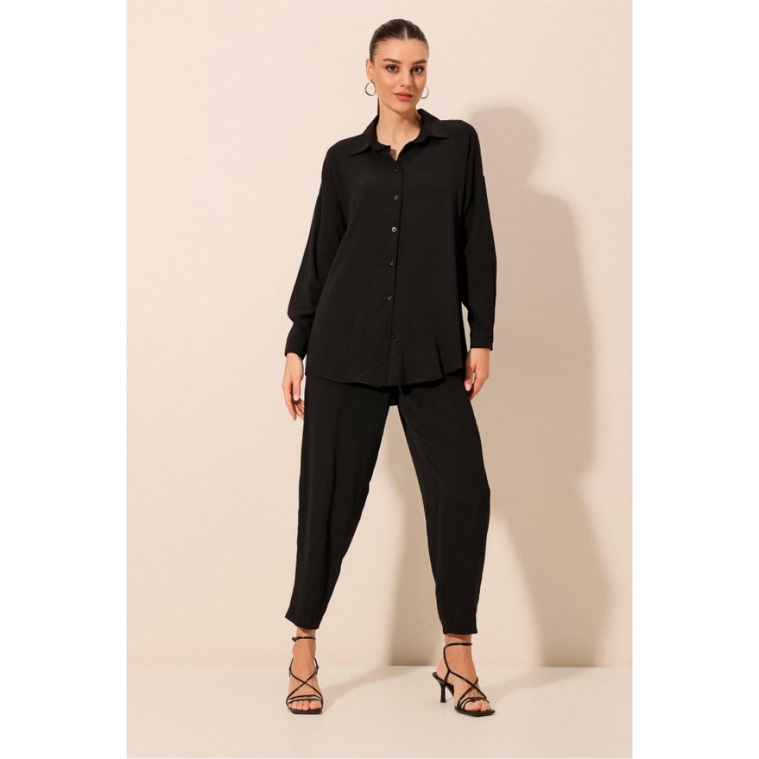 6593 Oversize İkili Takım - Siyah - 145046 6593 Oversize İkili Takım - Siyah - 145046
