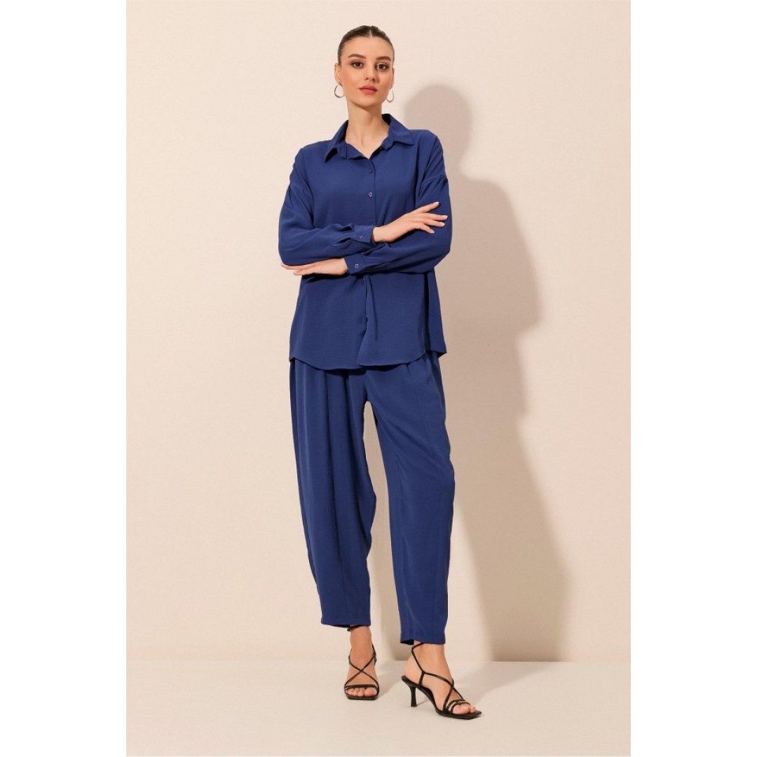 6593 Oversize İkili Takım - Saks - 145049 6593 Oversize İkili Takım - Saks - 145049