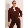 0688 Çift Cepli Bomber Ceket - Kahverengi 145062