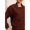0688 Çift Cepli Bomber Ceket - Kahverengi 145062