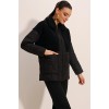 5182 Peluş Detaylı Oversize Şişme Mont - Siyah - 145063 5182 Peluş Detaylı Oversize Şişme Mont - Siyah - 145063