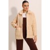 5182 Peluş Detaylı Oversize Şişme Mont - Bej - 145064 5182 Peluş Detaylı Oversize Şişme Mont - Bej - 145064