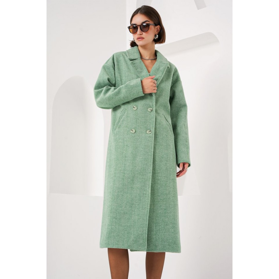Yeşil Oversize Geniş Kesim Yünlü Uzun Kaşe Kaban 9113 145067 Yeşil Oversize Geniş Kesim Yünlü Uzun Kaşe Kaban 9113 145067