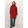 5138 Kapitone Uzun Şişme Mont - Bordo 145083