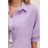 20213 Oversize Kısa Kol Basic Gömlek - Lila 145109