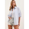 20213 Oversize Kısa Kol Basic Gömlek - Bebe Mavi 145111