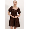 2351 Kloş Poplin Elbise - A.Kahve 145115 2351 Kloş Poplin Elbise - A.Kahve 145115