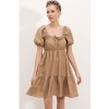 2351 Kloş Poplin Elbise - Camel 145117