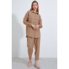 Camel Oversize Keten Alt Üst Takım 6622 145150