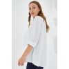 Beyaz Gömlek Yaka Saten Bluz 0493 - 145157