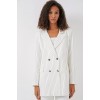 Beyaz Çift Düğmeli Çizgili Blazer Ceket 0699 145160 Beyaz Çift Düğmeli Çizgili Blazer Ceket 0699 145160