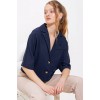 Lacivert Çift Düğmeli Oversize Crop Keten Ceket 0706 145201 Lacivert Çift Düğmeli Oversize Crop Keten Ceket 0706 145201