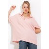 Pudra Oversize Polo Yaka Örme Bluz 0486 145207 Pudra Oversize Polo Yaka Örme Bluz 0486 145207