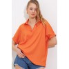 Turuncu Oversize Polo Yaka Örme Bluz 0486 145209 Turuncu Oversize Polo Yaka Örme Bluz 0486 145209