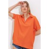 Turuncu Oversize Polo Yaka Örme Bluz 0486 145209 Turuncu Oversize Polo Yaka Örme Bluz 0486 145209