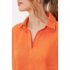 Turuncu Oversize Polo Yaka Örme Bluz 0486 145209 Turuncu Oversize Polo Yaka Örme Bluz 0486 145209