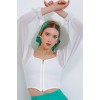 Beyaz Şifon Önü Fermuarlı Bluz 0496 - 145214 Beyaz Şifon Önü Fermuarlı Bluz 0496 - 145214