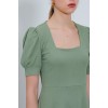 Çağla Yeşili Kare Yaka Örme Mini Elbise - 145217 Çağla Yeşili Kare Yaka Örme Mini Elbise - 145217