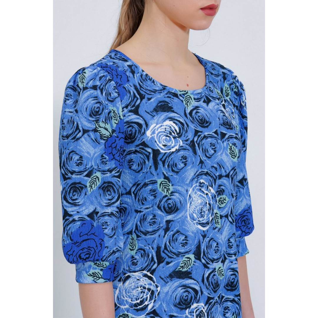 Saks Gül Desenli Midi Elbise 2477 145226 Saks Gül Desenli Midi Elbise 2477 145226