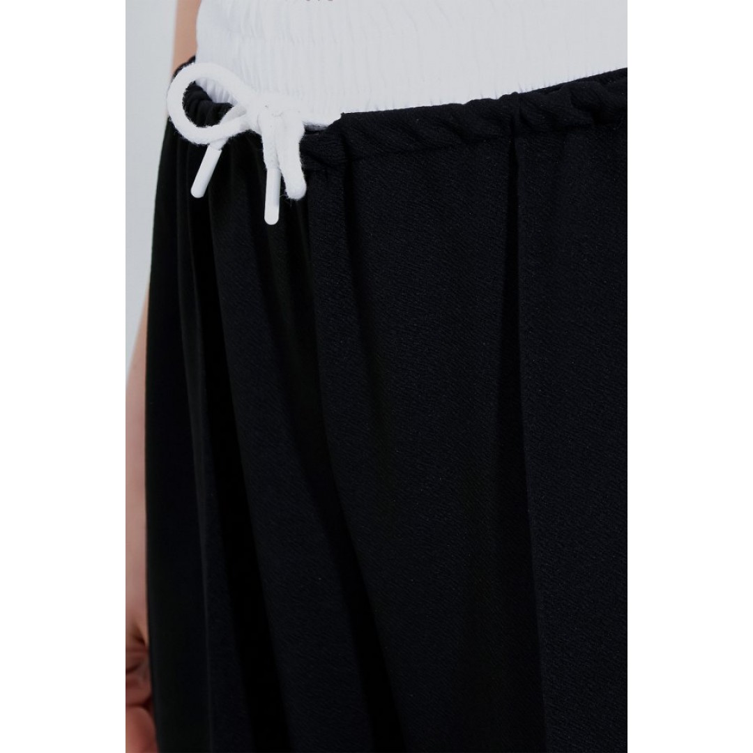 Siyah Bol Paça Çımalı Pantolon 6662 145230 Siyah Bol Paça Çımalı Pantolon 6662 145230