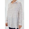 Bej Beyaz Desenli Oversize Saten Gömlek 3985 - 145269 Bej Beyaz Desenli Oversize Saten Gömlek 3985 - 145269