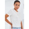 Ekru Varaklı Basic Tişört 909 - 145303