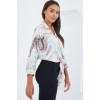 Oversize Dökümlü Crop Saten Gömlek 906 - Kahverengi 145306