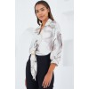 Oversize Dökümlü Crop Saten Gömlek 906 - Kahverengi 145306