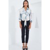 Oversize Dökümlü Crop Saten Gömlek 906 - İndigo 145308 Oversize Dökümlü Crop Saten Gömlek 906 - İndigo 145308