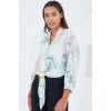 Oversize Dökümlü Crop Saten Gömlek 906 - Mint 145309 Oversize Dökümlü Crop Saten Gömlek 906 - Mint 145309