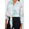 Oversize Dökümlü Crop Saten Gömlek 906 - Mint 145309 Oversize Dökümlü Crop Saten Gömlek 906 - Mint 145309