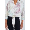 Oversize Dökümlü Crop Saten Gömlek 906 - Gül Kurusu 145310