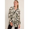 Yeşil Siyah Çiçek Desenli Oversize Saten Gömlek 3985 145351 Yeşil Siyah Çiçek Desenli Oversize Saten Gömlek 3985 145351