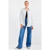 20208 Çizgili Oversize Uzun Basic Gömlek - Beyaz 145411 20208 Çizgili Oversize Uzun Basic Gömlek - Beyaz 145411