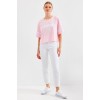 4322 Baskılı Oversize Basic Tişört - Pembe - 145431