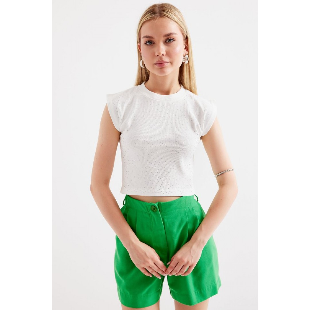 919 Halter Yaka Crop Bluz - Beyaz 145445 919 Halter Yaka Crop Bluz - Beyaz 145445