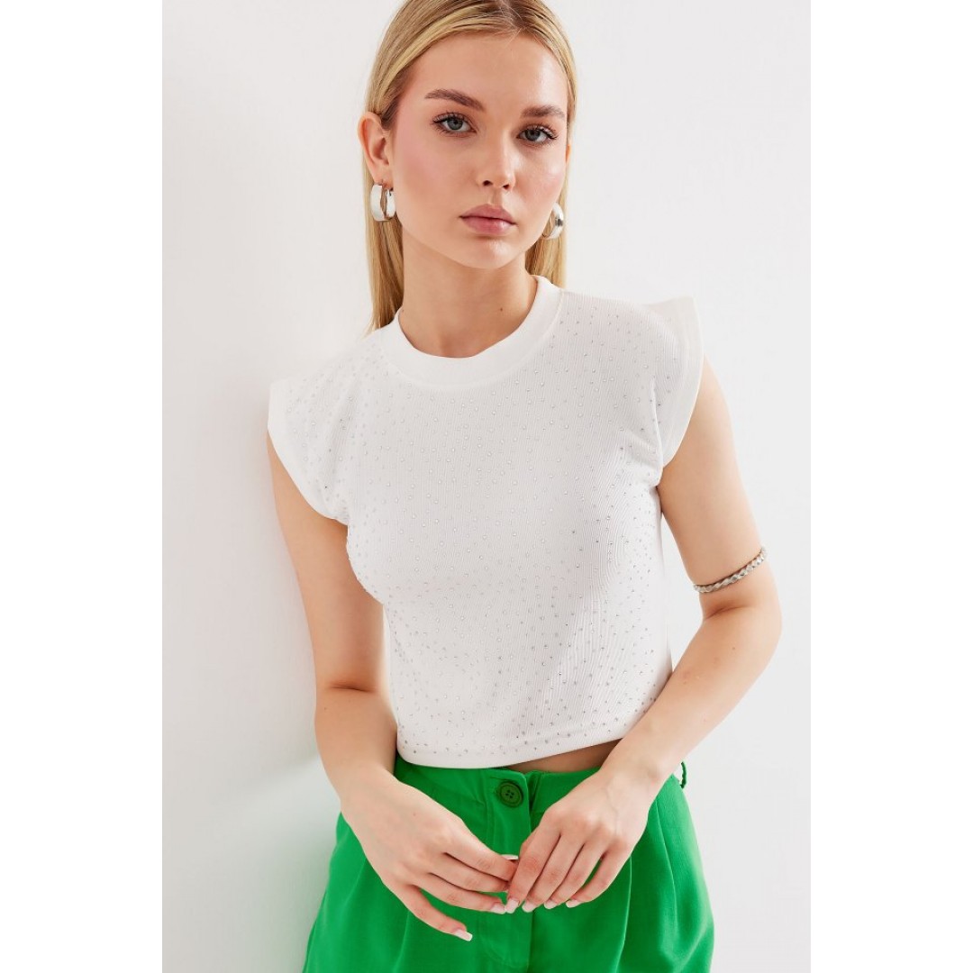 919 Halter Yaka Crop Bluz - Beyaz 145445 919 Halter Yaka Crop Bluz - Beyaz 145445