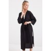 5835 Yırtmaçlı Yazlık Kimono - Siyah - 145507