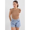 0430 Örme Bluz - Camel 145518 0430 Örme Bluz - Camel 145518