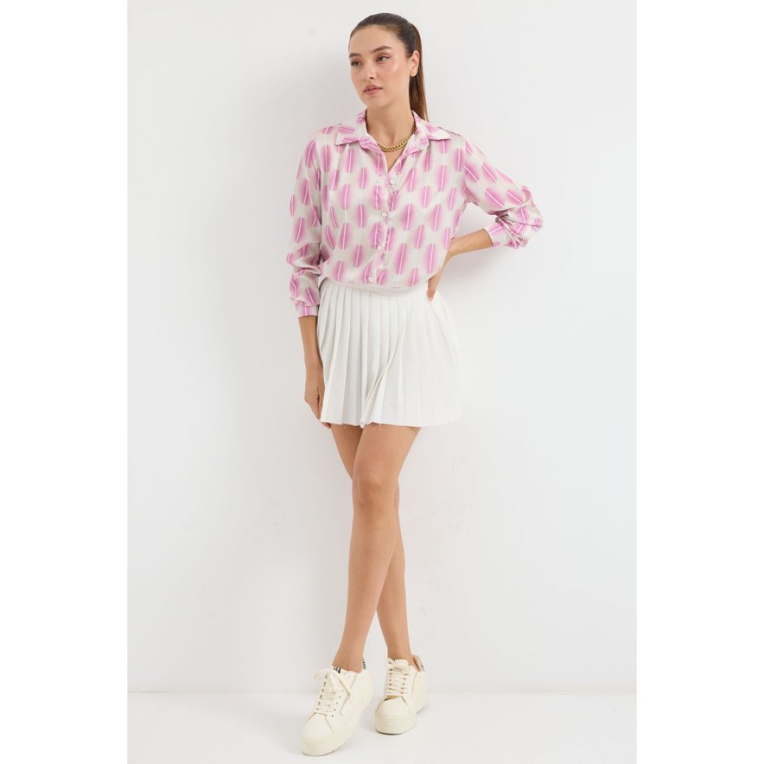 3964 Hafif Dökümlü Saten Gömlek - B.Pembe 145570 3964 Hafif Dökümlü Saten Gömlek - B.Pembe 145570
