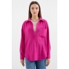 20153 Tek Cepli Oversize Keten Gömlek - Koyu Pembe 145587 20153 Tek Cepli Oversize Keten Gömlek - Koyu Pembe 145587