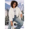 5193 Kapüşonlu Peluş Crop Ceket - Ekru 145660 5193 Kapüşonlu Peluş Crop Ceket - Ekru 145660
