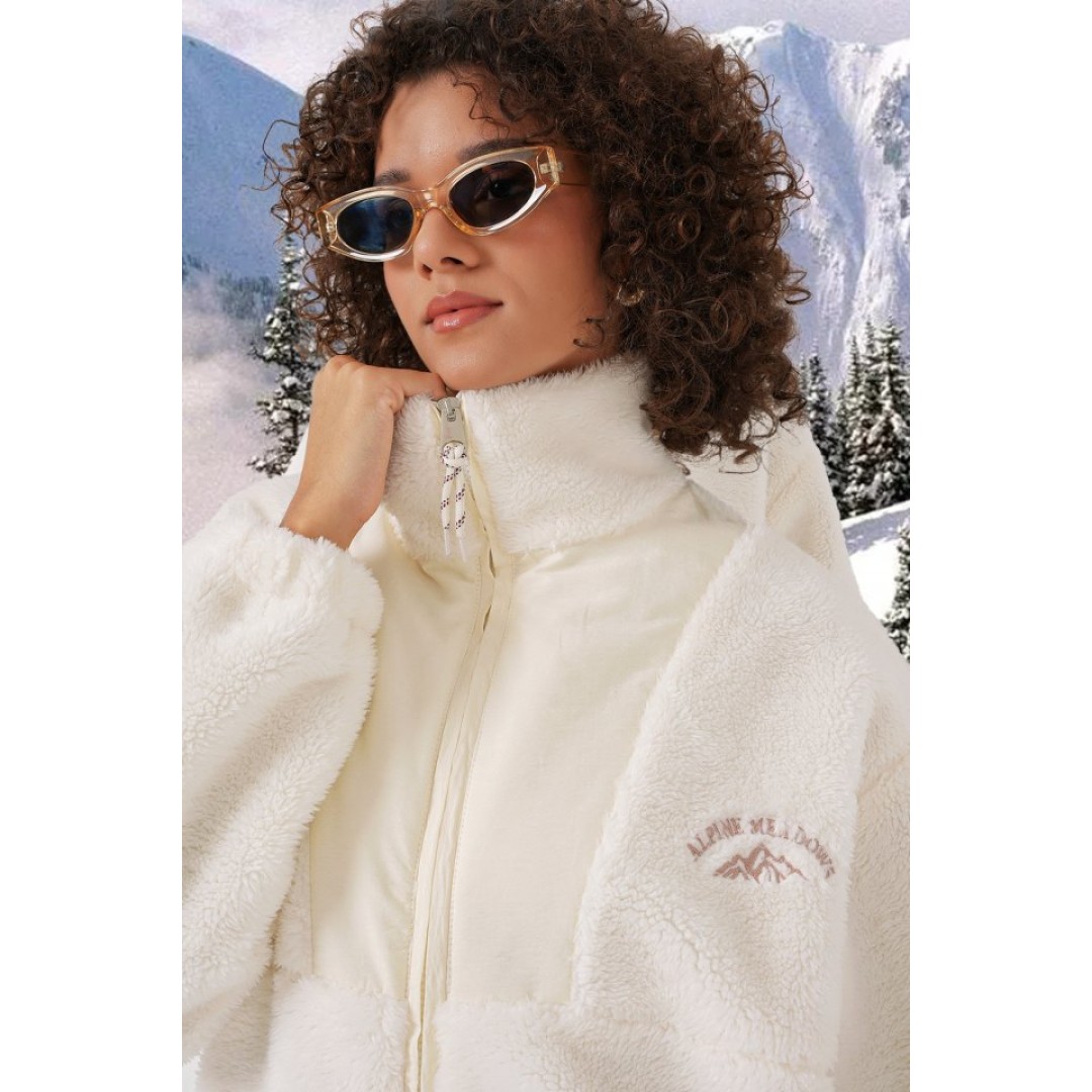 5194 Peluş Mont Ceket - Ekru 145662