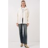 55446 Fermuarlı Oversize Peluş Mont - Bej - 145667 55446 Fermuarlı Oversize Peluş Mont - Bej - 145667