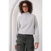 55449 Fermuarlı Yaka Örme Sweatshirt - Gri 145670 55449 Fermuarlı Yaka Örme Sweatshirt - Gri 145670
