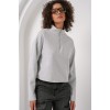55449 Fermuarlı Yaka Örme Sweatshirt - Gri 145670 55449 Fermuarlı Yaka Örme Sweatshirt - Gri 145670
